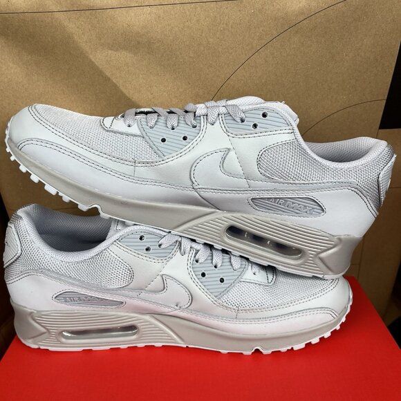 NEW Nike Air Max 90 “Recraft” Triple Wolf Grey CN8490 001 Men Size 12 - Picture 2 of 6